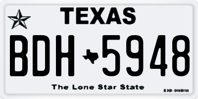 TX license plate BDH5948