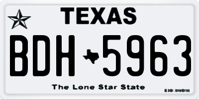 TX license plate BDH5963