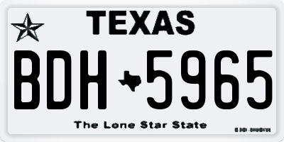 TX license plate BDH5965