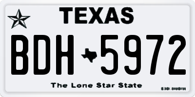 TX license plate BDH5972