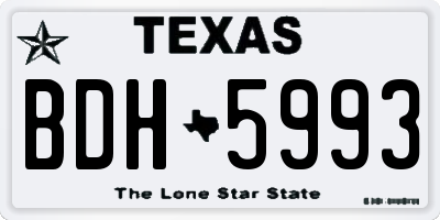 TX license plate BDH5993