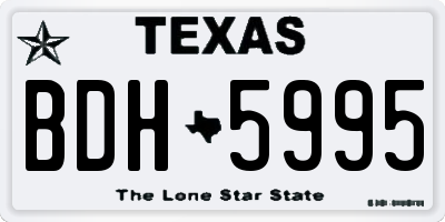 TX license plate BDH5995