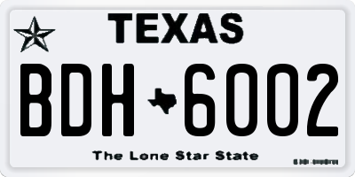 TX license plate BDH6002