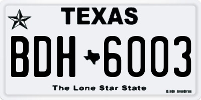 TX license plate BDH6003