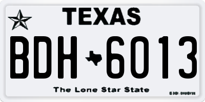 TX license plate BDH6013