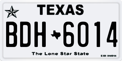 TX license plate BDH6014