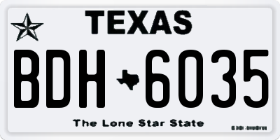 TX license plate BDH6035