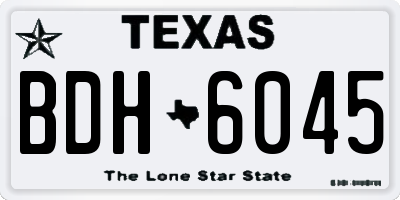 TX license plate BDH6045