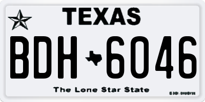 TX license plate BDH6046