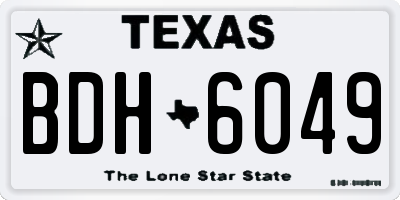 TX license plate BDH6049