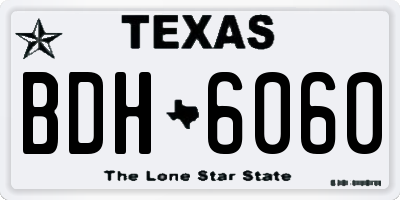TX license plate BDH6060