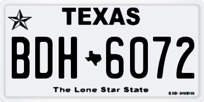 TX license plate BDH6072