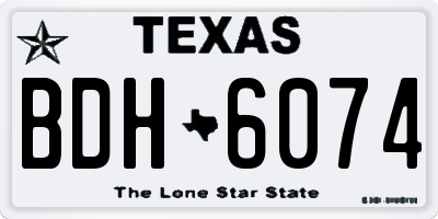 TX license plate BDH6074