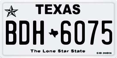 TX license plate BDH6075