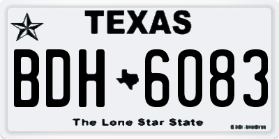 TX license plate BDH6083