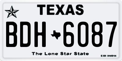 TX license plate BDH6087