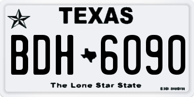 TX license plate BDH6090