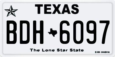 TX license plate BDH6097