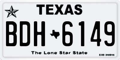 TX license plate BDH6149