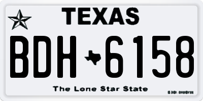 TX license plate BDH6158