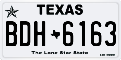 TX license plate BDH6163