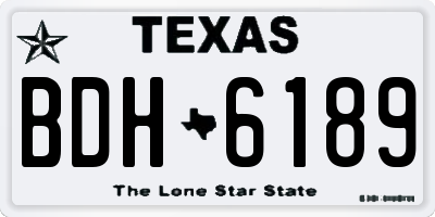 TX license plate BDH6189