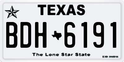 TX license plate BDH6191