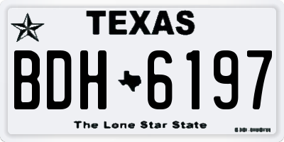 TX license plate BDH6197
