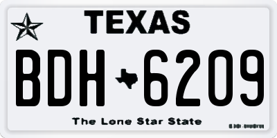 TX license plate BDH6209