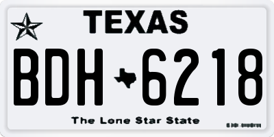 TX license plate BDH6218