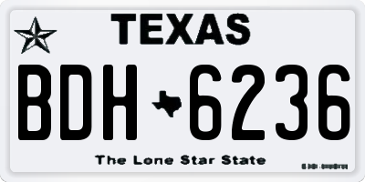 TX license plate BDH6236