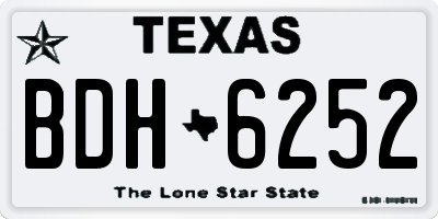 TX license plate BDH6252