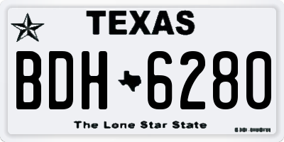 TX license plate BDH6280
