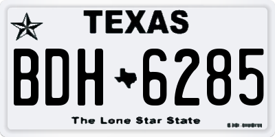 TX license plate BDH6285