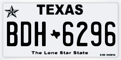 TX license plate BDH6296