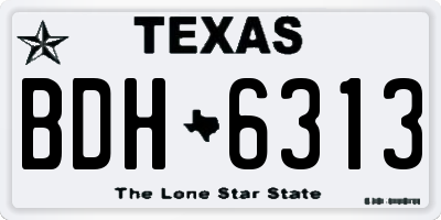 TX license plate BDH6313