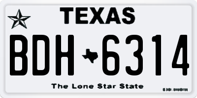 TX license plate BDH6314