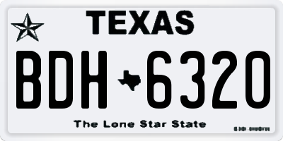 TX license plate BDH6320