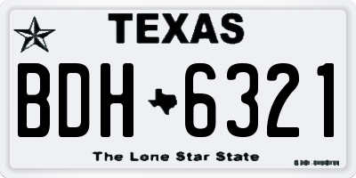 TX license plate BDH6321