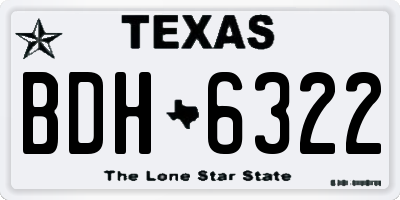 TX license plate BDH6322