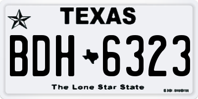 TX license plate BDH6323