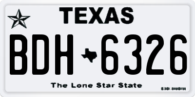 TX license plate BDH6326