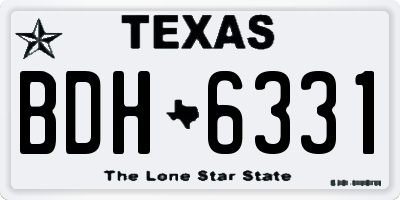 TX license plate BDH6331