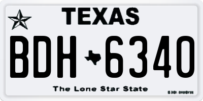 TX license plate BDH6340