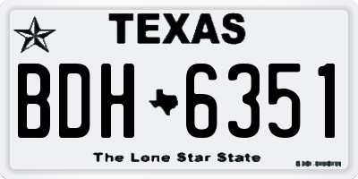 TX license plate BDH6351