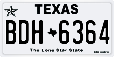 TX license plate BDH6364