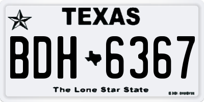 TX license plate BDH6367