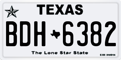 TX license plate BDH6382