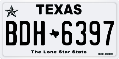 TX license plate BDH6397