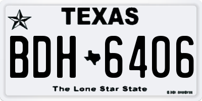 TX license plate BDH6406